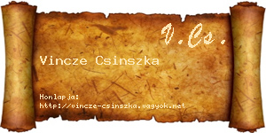 Vincze Csinszka névjegykártya